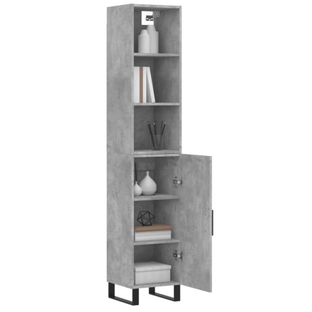 Credenza Grigio Cemento 34,5x34x180 cm in Legno Multistrato