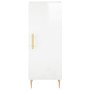 Credenza 34,5x34x180 cm in Legno Multistrato Bianco Lucido