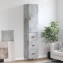 Credenza Grigio Cemento 34,5x34x180 cm in Legno Multistrato