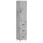 Credenza Grigio Cemento 34,5x34x180 cm in Legno Multistrato