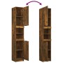 Set Mobili da Bagno 3 pz Rovere Fumo in Legno Multistrato