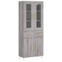 Credenza Grigio Sonoma 69,5x34x180 cm in Legno Multistrato