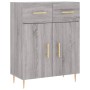 Credenza Grigio Sonoma 69,5x34x180 cm in Legno Multistrato