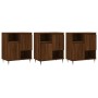 Credenze 3 pz Rovere Marrone in Legno Multistrato