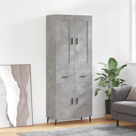 Credenza Grigio Cemento 69,5x34x180 cm in Legno Multistrato