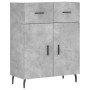 Credenza Grigio Cemento 69,5x34x180 cm in Legno Multistrato