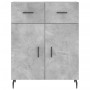 Credenza Grigio Cemento 69,5x34x180 cm in Legno Multistrato