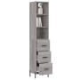 Credenza Grigio Sonoma 34,5x34x180 cm in Legno Multistrato