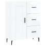 Credenza Bianco Lucido 69,5x34x180 cm in Legno Multistrato