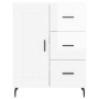 Credenza Bianco Lucido 69,5x34x180 cm in Legno Multistrato