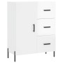 Credenza Bianco Lucido 69,5x34x180 cm in Legno Multistrato