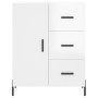 Credenza Bianco Lucido 69,5x34x180 cm in Legno Multistrato