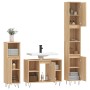 Set Mobili da Bagno 3 pz Rovere Sonoma in Legno Multistrato