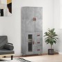 Credenza Grigio Cemento 69,5x34x180 cm in Legno Multistrato