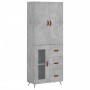 Credenza Grigio Cemento 69,5x34x180 cm in Legno Multistrato