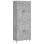 Credenza Grigio Cemento 69,5x34x180 cm in Legno Multistrato