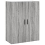 Credenza Grigio Sonoma 69,5x34x180 cm in Legno Multistrato