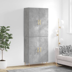 Credenza Grigio Cemento 69,5x34x180 cm in Legno Multistrato