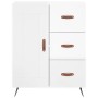 Credenza Bianco Lucido 69,5x34x180 cm in Legno Multistrato