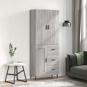 Credenza Grigio Sonoma 69,5x34x180 cm in Legno Multistrato