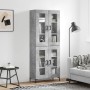 Credenza Grigio Cemento 69,5x34x180 cm in Legno Multistrato