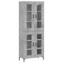 Credenza Grigio Cemento 69,5x34x180 cm in Legno Multistrato