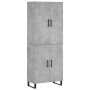 Credenza Grigio Cemento 69,5x34x180 cm in Legno Multistrato