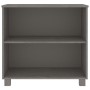 Credenza HAMAR Grigio Chiaro 85x35x80 cm Legno Massello di Pino