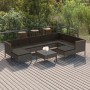 Set Divani da Giardino 10 pz con Cuscini in Polyrattan Grigio