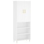 Credenza Bianca 69,5x34x180 cm in Legno Multistrato