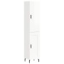 Credenza 34,5x34x180 cm in Legno Multistrato Bianco Lucido