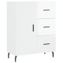 Credenza Bianco Lucido 69,5x34x180 cm in Legno Multistrato