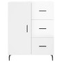 Credenza Bianco Lucido 69,5x34x180 cm in Legno Multistrato