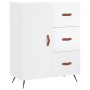 Credenza Bianco Lucido 69,5x34x180 cm in Legno Multistrato