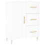 Credenza Bianca 69,5x34x180 cm in Legno Multistrato