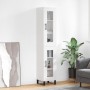 Credenza 34,5x34x180 cm in Legno Multistrato Bianco Lucido