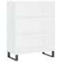 Credenza Bianca 69,5x34x180 cm in Legno Multistrato