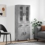 Credenza Grigio Cemento 69,5x34x180 cm in Legno Multistrato