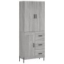 Credenza Grigio Sonoma 69,5x34x180 cm in Legno Multistrato