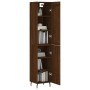 Credenza Rovere Marrone 34,5x34x180 cm in Legno Multistrato