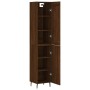 Credenza Rovere Marrone 34,5x34x180 cm in Legno Multistrato