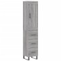 Credenza Grigio Sonoma 34,5x34x180 cm in Legno Multistrato