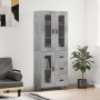 Credenza Grigio Cemento 69,5x34x180 cm in Legno Multistrato