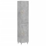 Credenza Grigio Cemento 34,5x34x180 cm in Legno Multistrato