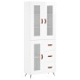 Credenza Bianco Lucido 69,5x34x180 cm in Legno Multistrato