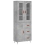 Credenza Grigio Cemento 69,5x34x180 cm in Legno Multistrato