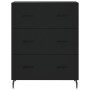 Credenza Nera 69,5x34x180 cm in Legno Multistrato