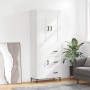 Credenza Bianco Lucido 69,5x34x180 cm in Legno Multistrato