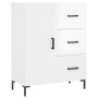 Credenza Bianco Lucido 69,5x34x180 cm in Legno Multistrato