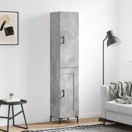 Credenza Grigio Cemento 34,5x34x180 cm in Legno Multistrato